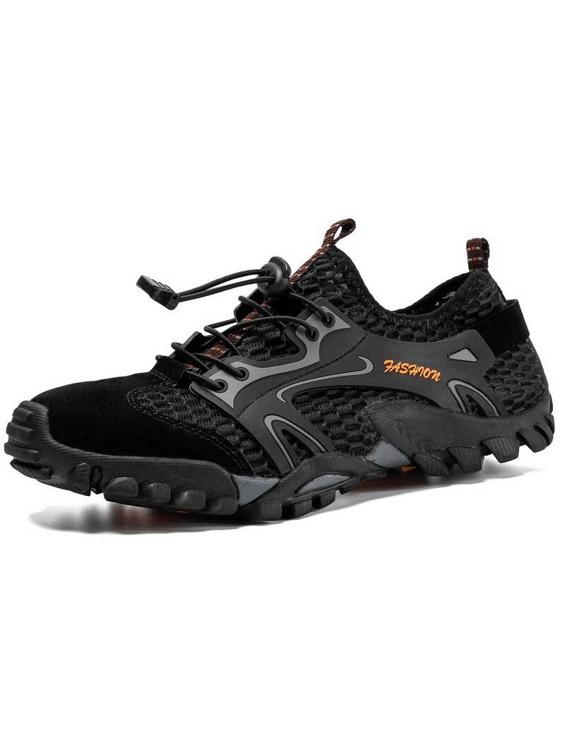 Stylish waterproof non-slip climbing sneaker with patchwork design, perfect for men's hikes and outdoor adventures, Model SF0579.